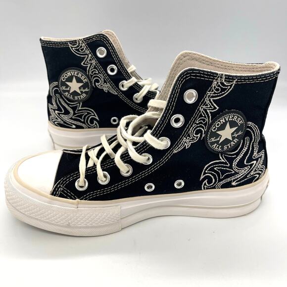 Converse Chuck Taylor All Star Lift High Western Embroidery Platform Shoes 5.5 - Picture 5 of 10